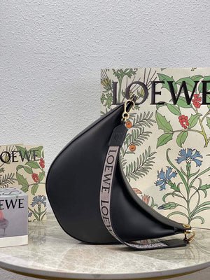LOEWE A923PL9X07 Luna bag in satin calfskin and jacquard Black - Default Title - View 2