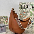 LOEWE A923PL9X07 Luna bag in satin calfskin and jacquard Pecan - Default Title - View 1