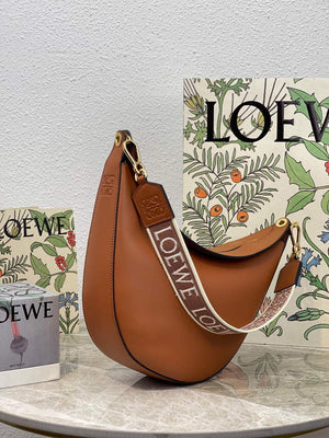 LOEWE A923PL9X07 Luna bag in satin calfskin and jacquard Pecan - Default Title - View 1