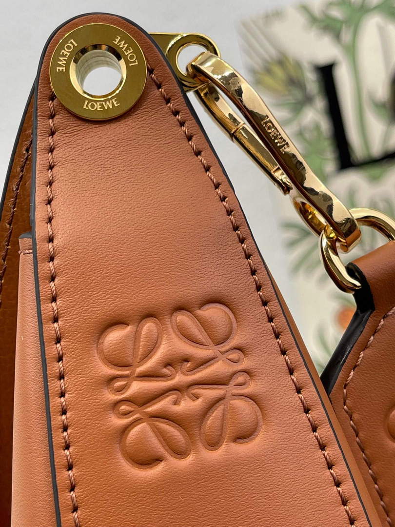 LOEWE A923PL9X07 Luna bag in satin calfskin and jacquard Pecan