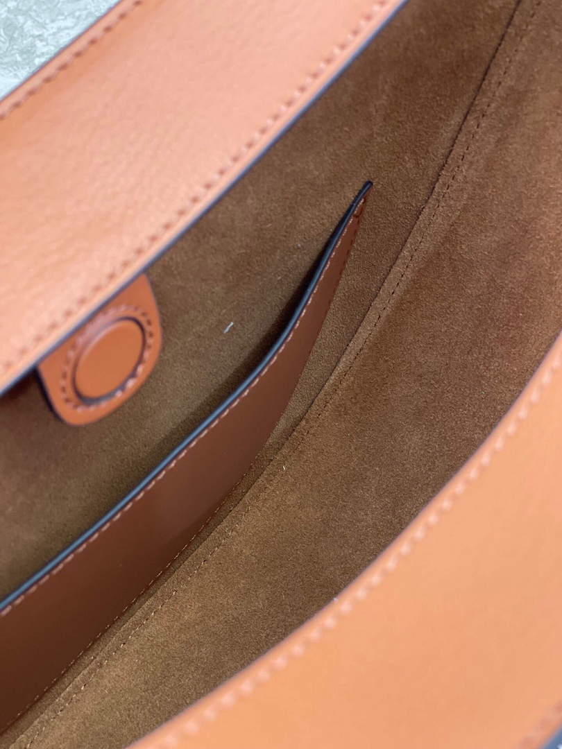 LOEWE A923PL9X07 Luna bag in satin calfskin and jacquard Pecan