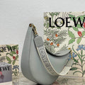 LOEWE A923PL9X07 Luna bag in satin calfskin and jacquard Ash Grey - Default Title - View 1