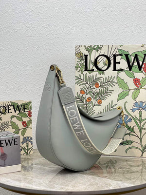 LOEWE A923PL9X07 Luna bag in satin calfskin and jacquard Ash Grey - Default Title - View 1
