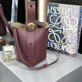 Loewe AANBBBMX01 Mini Pebble Bucket Bag in mellow calfskin Dark Burgundy - Default Title - View 1