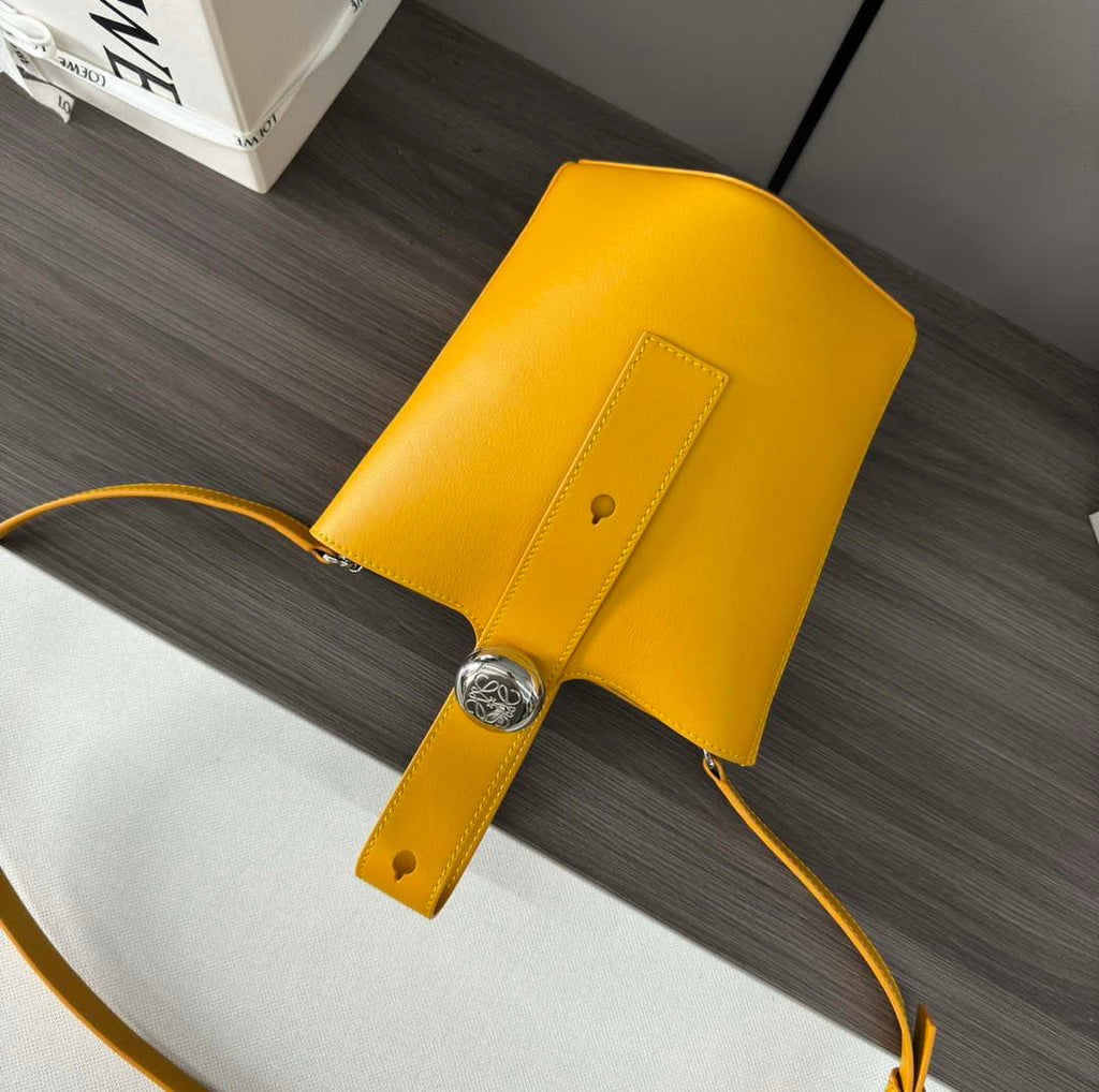 Loewe AANBBBMX01 Mini Pebble Bucket Bag in mellow calfskin Yellow