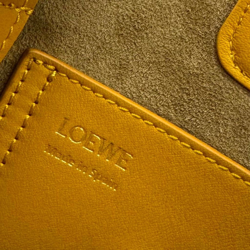 Loewe AANBBBMX01 Mini Pebble Bucket Bag in mellow calfskin Yellow