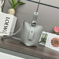 Loewe AANBBBMX01 Mini Pebble Bucket Bag in mellow calfskin Gray - Default Title - View 1