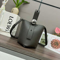 Loewe AANBBBMX01 Mini Pebble Bucket Bag in mellow calfskin Dark Brown - Default Title - View 1