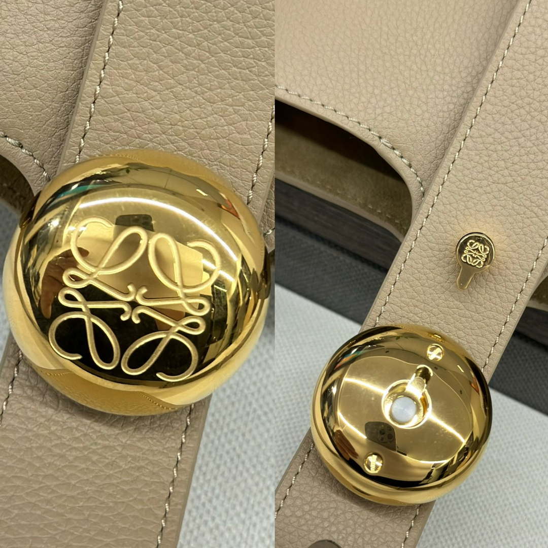 Loewe AANBBBMX01 Mini Pebble Bucket Bag in mellow calfskin Apricot