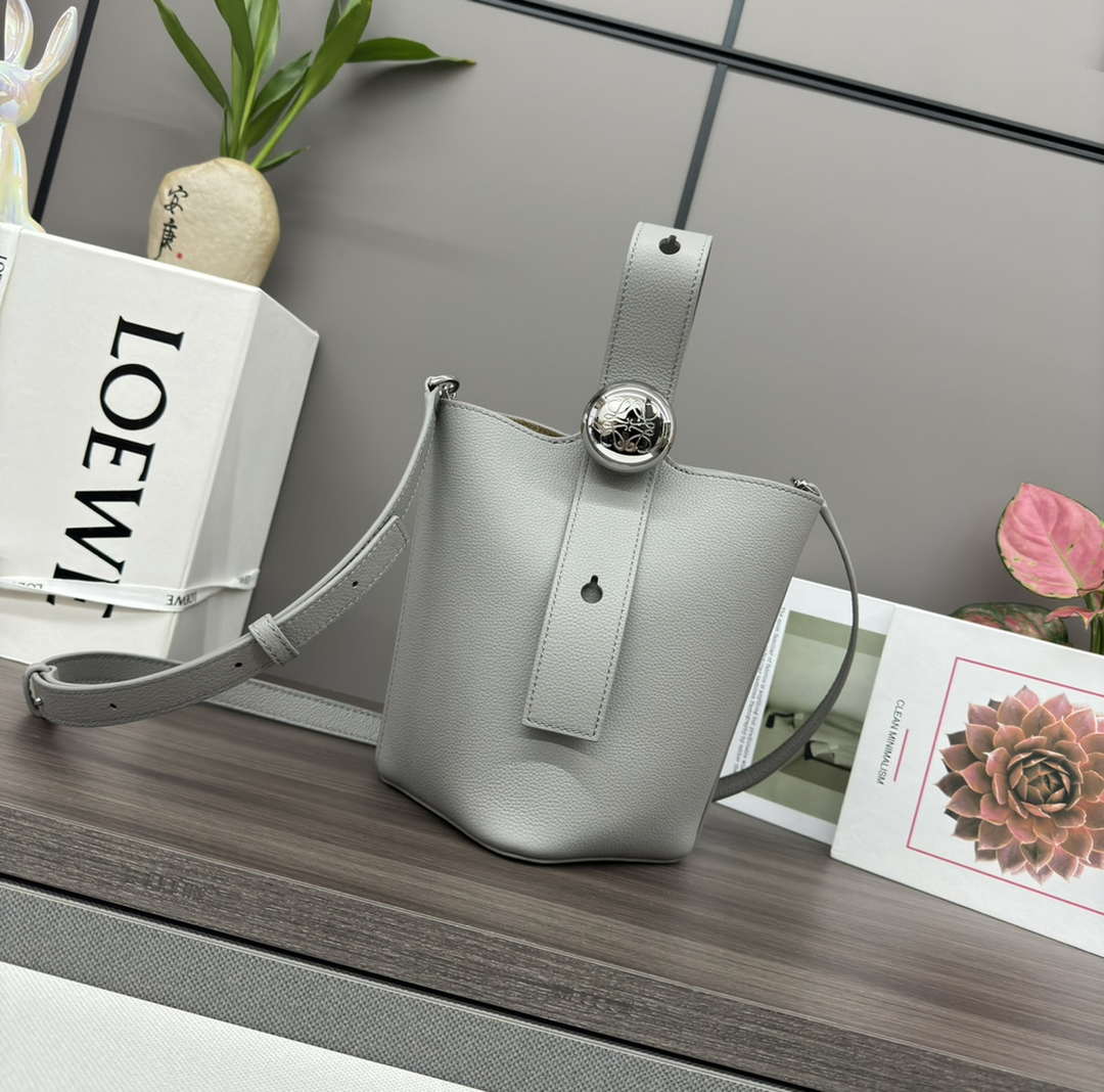Loewe AANBBBMX02 Mini Pebble Bucket bag in soft grained calfskin Loe8012 - Default Title - View 1