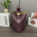 Loewe AANBBBWX01 Medium Pebble Bucket bag in mellow calfskin Wine Red - Default Title - View 1