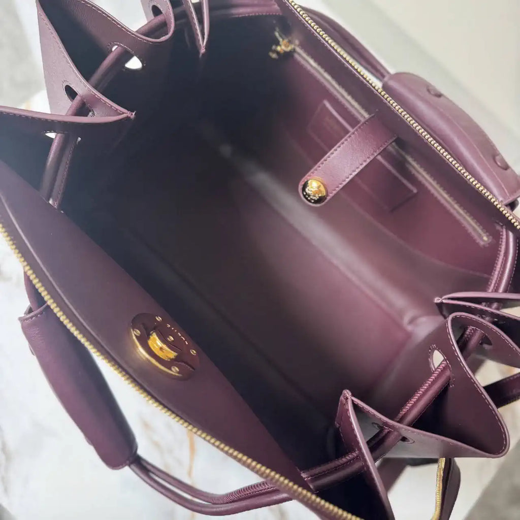Loewe AANBSPBX01 Large Madrid bag in supple calfskin Wine Red