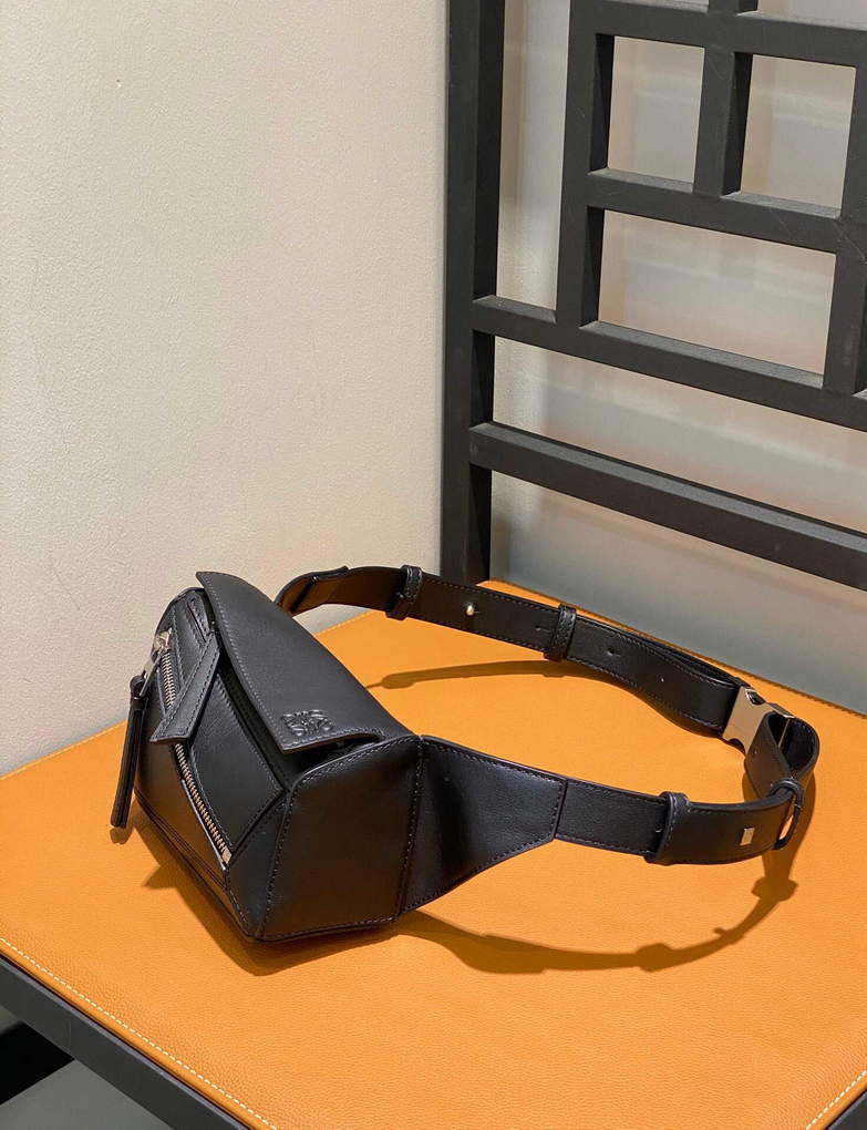 Loewe B510U89X02 Mini Puzzle Bumbag in Classic Calfskin Black