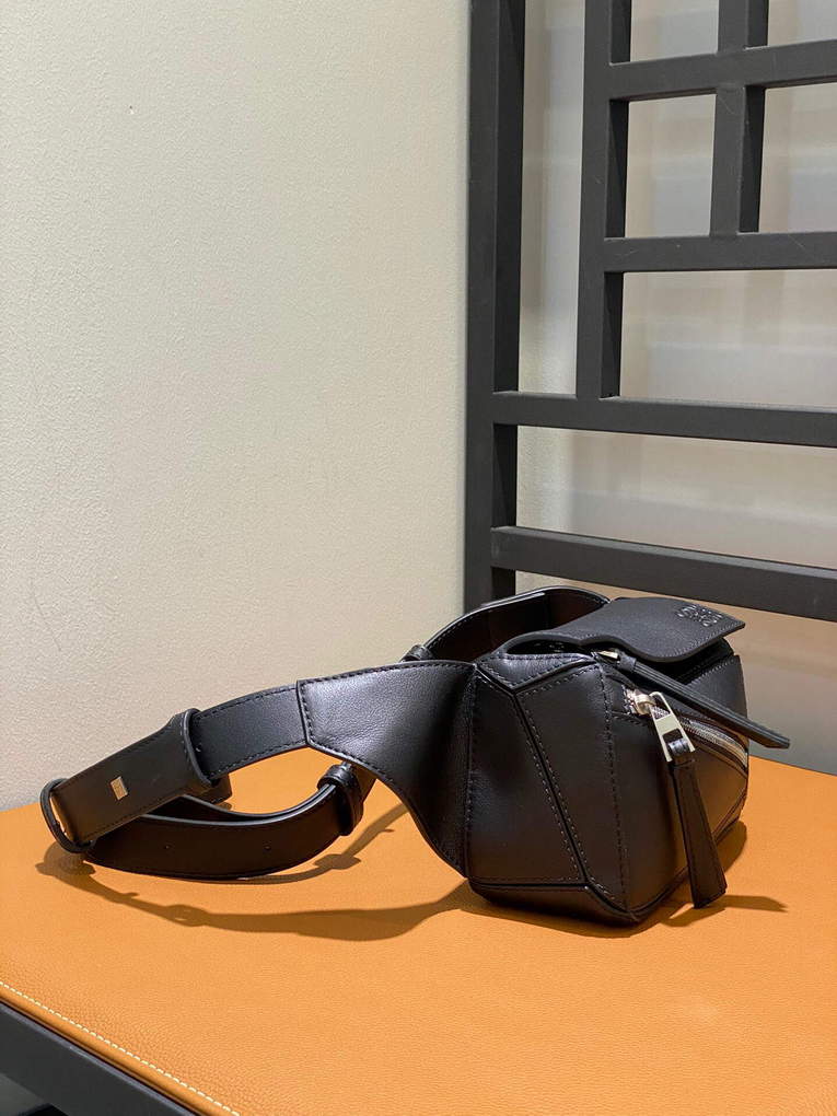 Loewe B510U89X02 Mini Puzzle Bumbag in Classic Calfskin Black