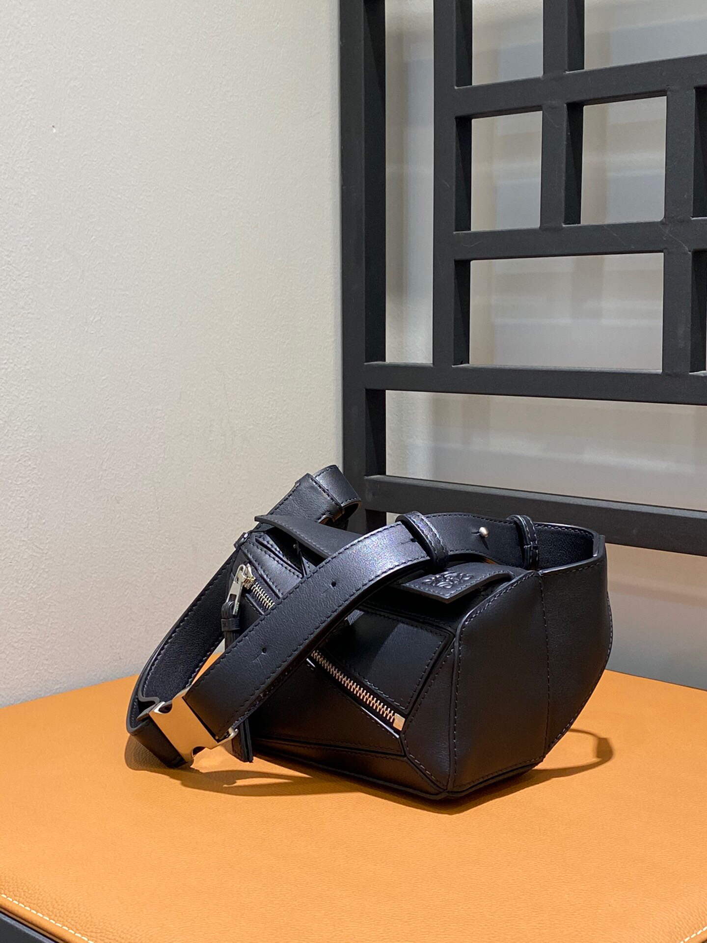 Loewe B510U89X02 Mini Puzzle Bumbag in Classic Calfskin Black