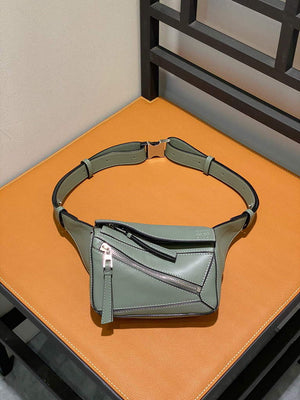 Loewe B510U89X02 Mini Puzzle Bumbag in Classic Calfskin Dark Sage - Default Title - View 1