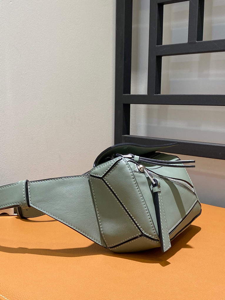 Loewe B510U89X02 Mini Puzzle Bumbag in Classic Calfskin Dark Sage