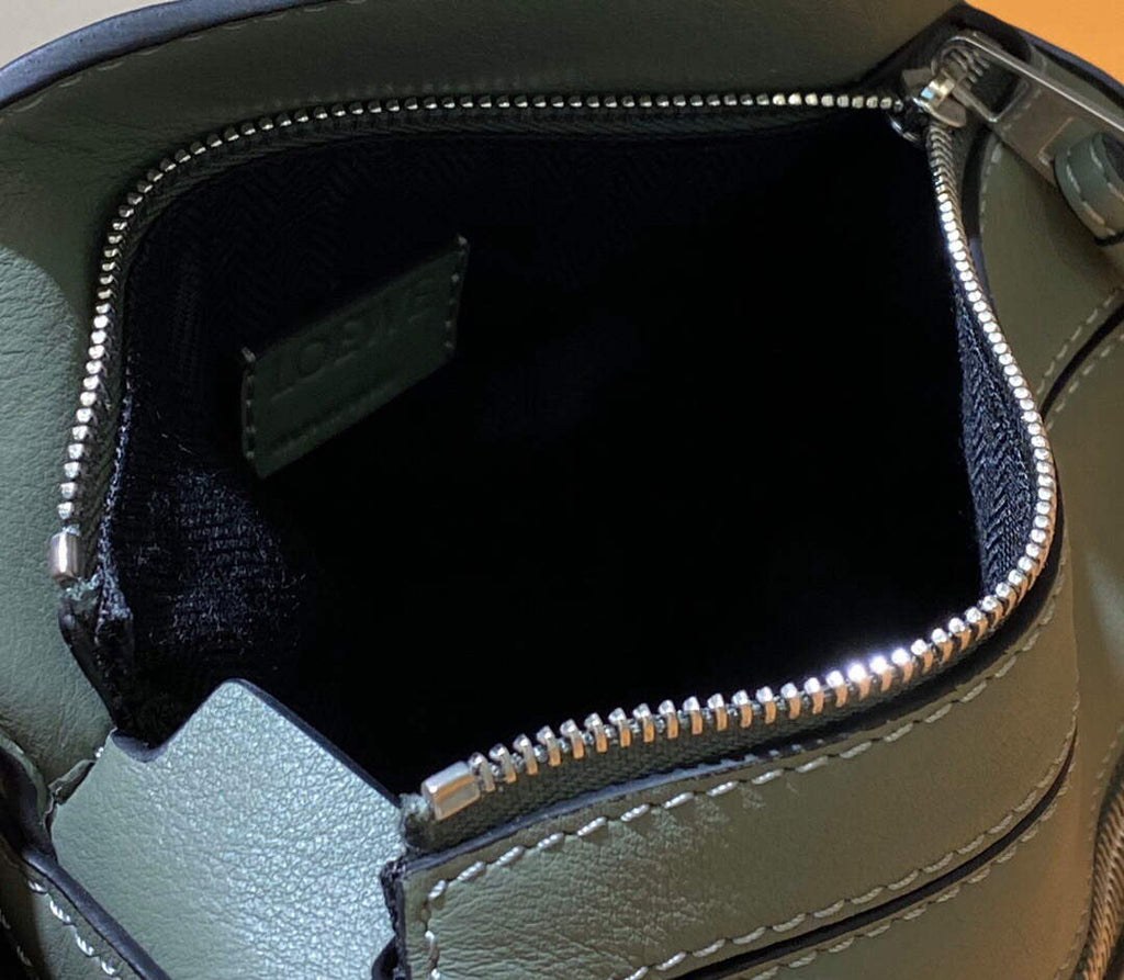 Loewe B510U89X02 Mini Puzzle Bumbag in Classic Calfskin Dark Sage
