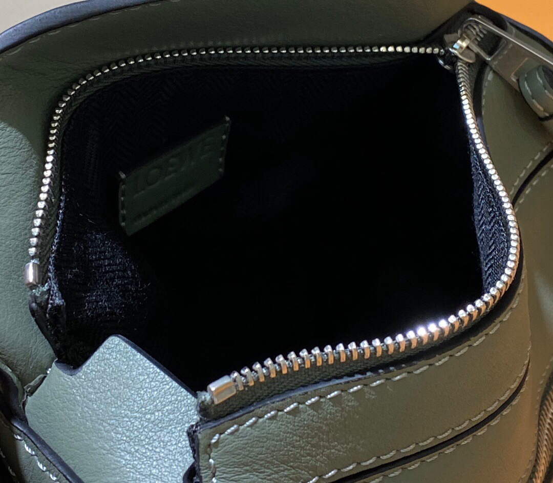 Loewe B510U89X02 Mini Puzzle Bumbag in Classic Calfskin Dark Sage