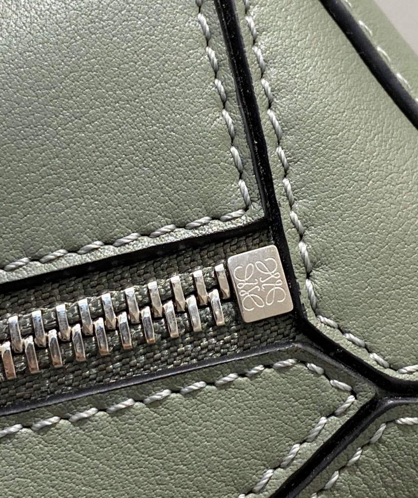 Loewe B510U89X02 Mini Puzzle Bumbag in Classic Calfskin Dark Sage