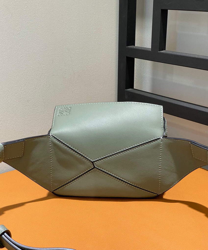 Loewe B510U89X02 Mini Puzzle Bumbag in Classic Calfskin Dark Sage