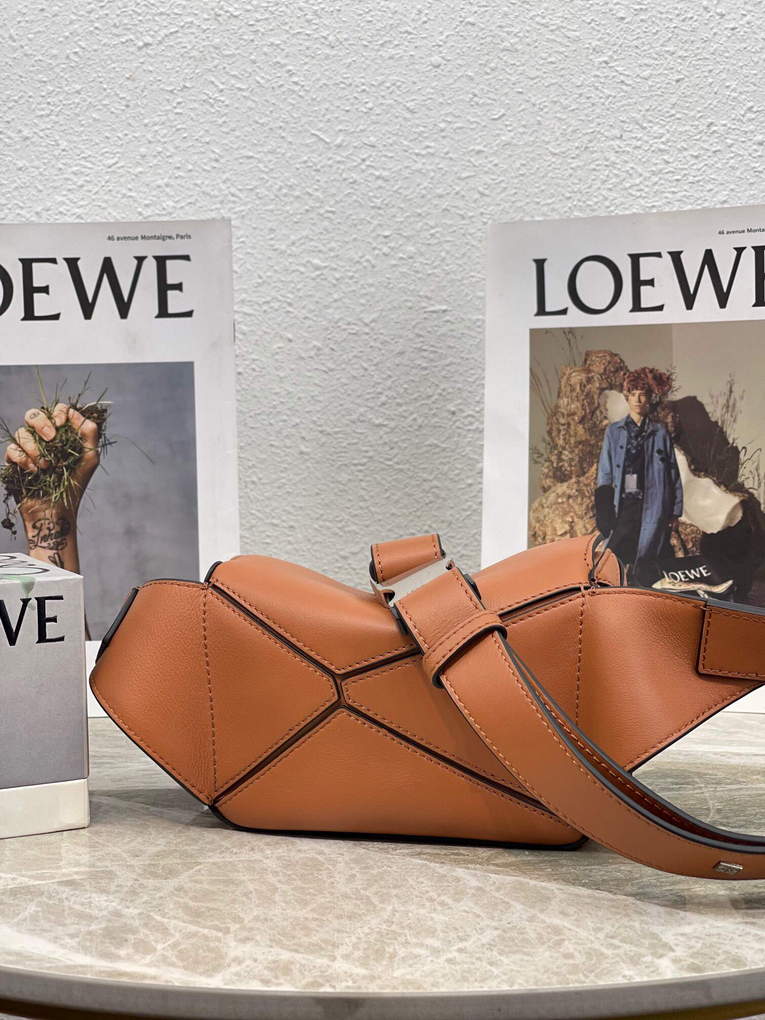 Loewe B510U89X02 Mini Puzzle Bumbag in Classic Calfskin Tan