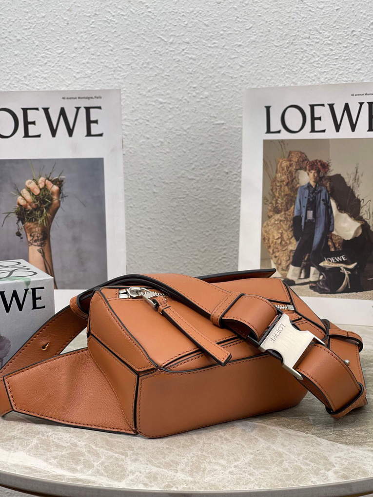 Loewe B510U89X02 Mini Puzzle Bumbag in Classic Calfskin Tan