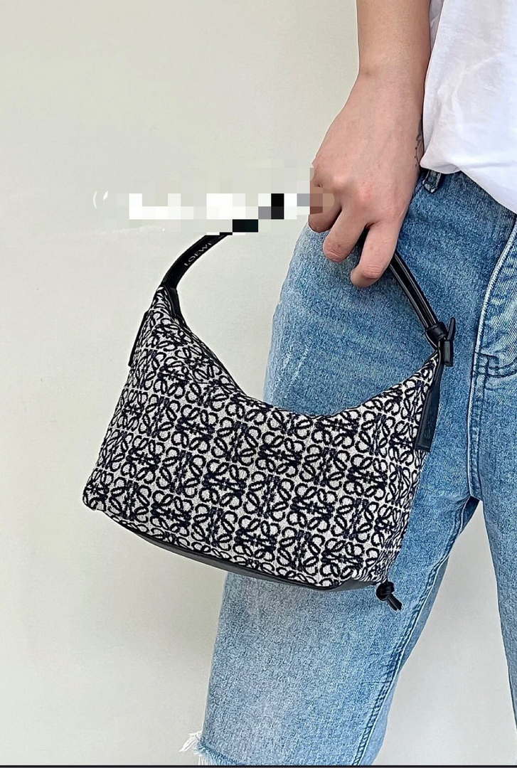 Loewe B906Q63X04 Large Cubi Anagram  jacquard fabric handbag