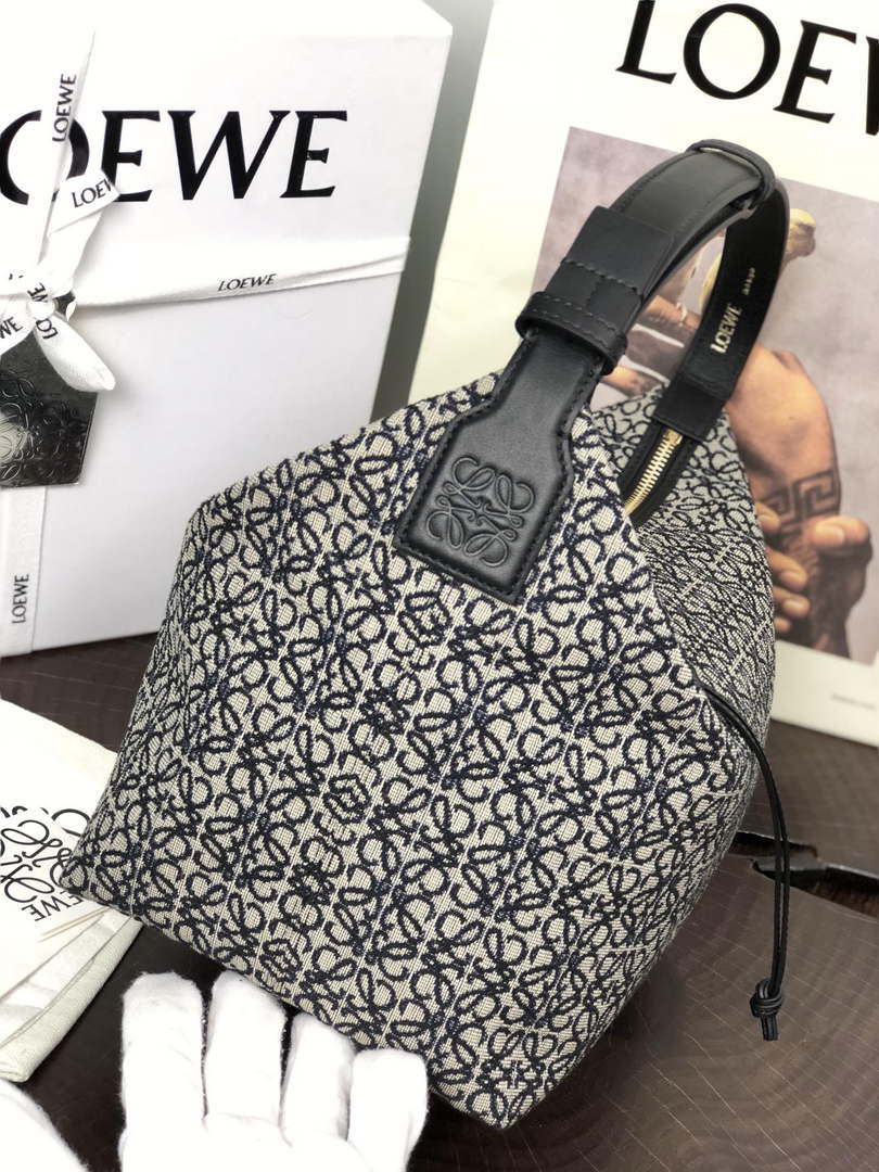 Loewe B906Q63X04 Large Cubi Anagram  jacquard fabric handbag