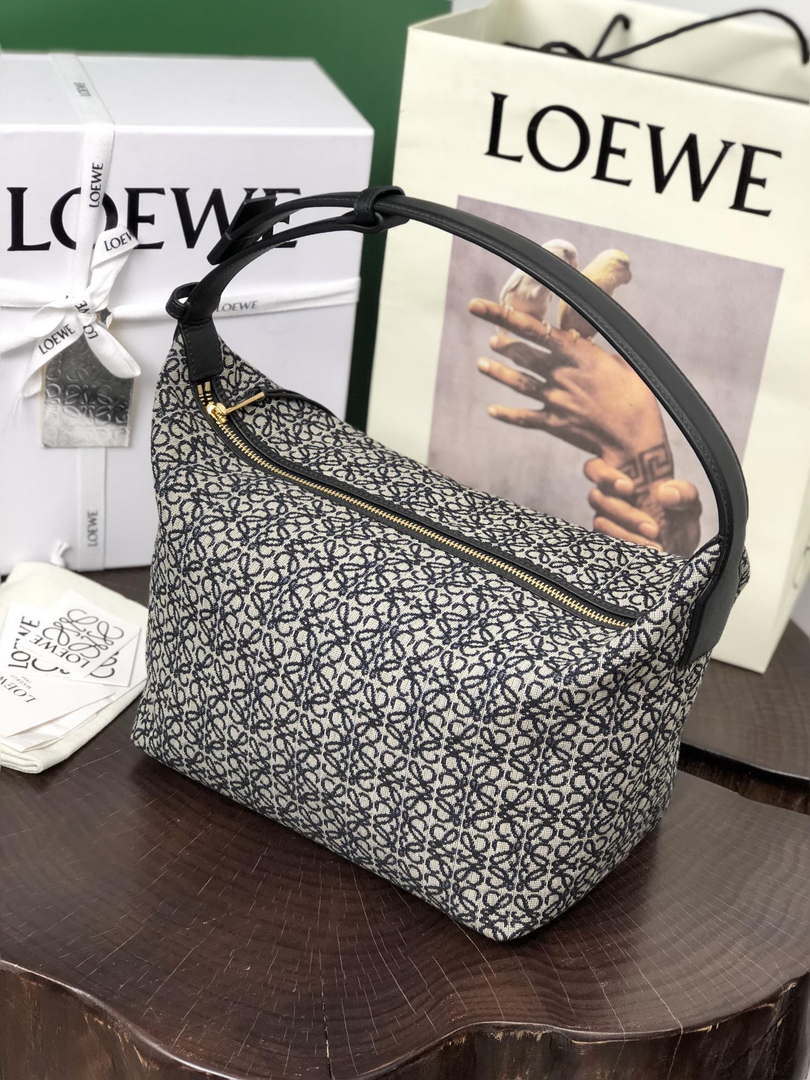 Loewe B906Q63X04 Large Cubi Anagram  jacquard fabric handbag