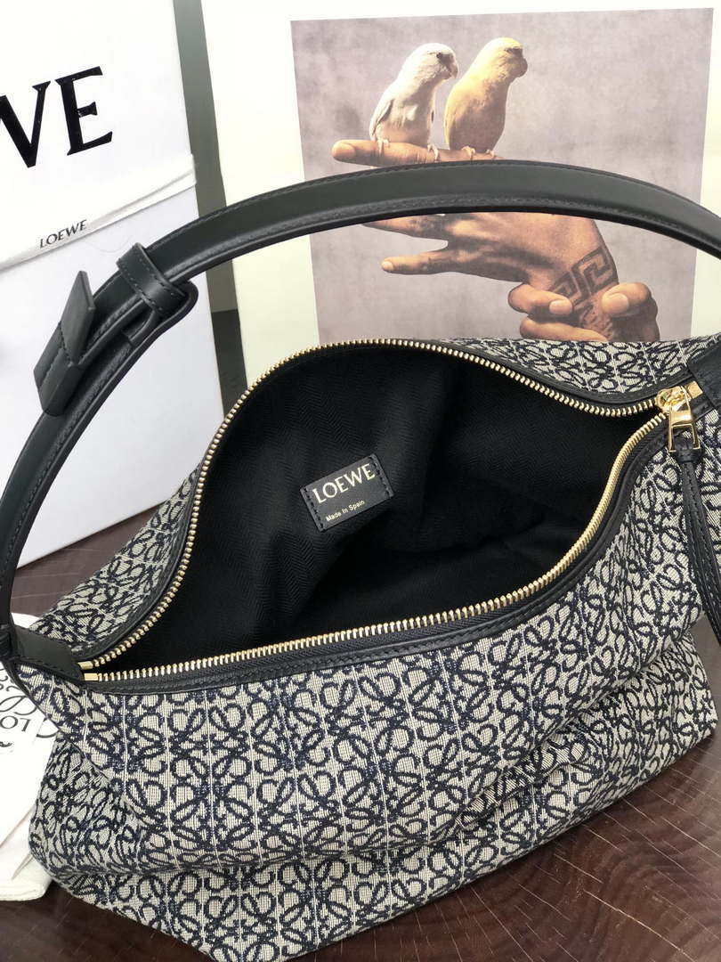 Loewe B906Q63X04 Large Cubi Anagram  jacquard fabric handbag