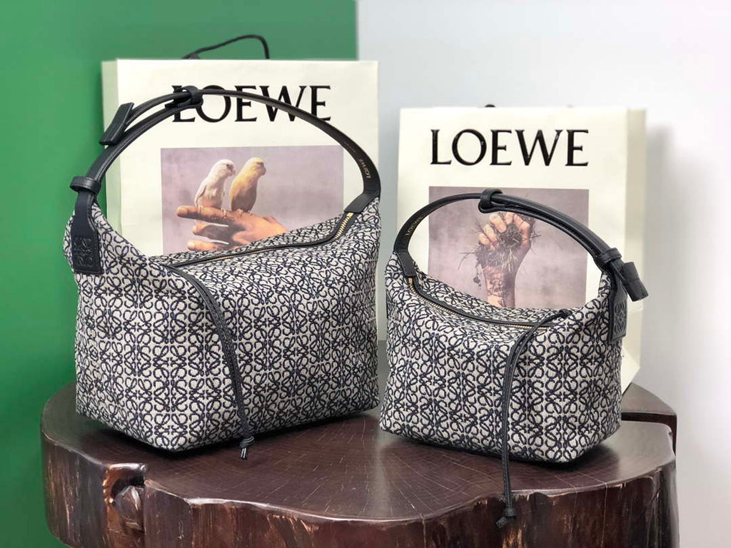 Loewe B906Q63X04 Large Cubi Anagram  jacquard fabric handbag