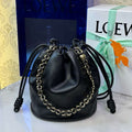 Loewe Flamenco Purse Bucket Bag L9002 in mellow nappa lambskin A411FPBX02 Black - Default Title - View 1