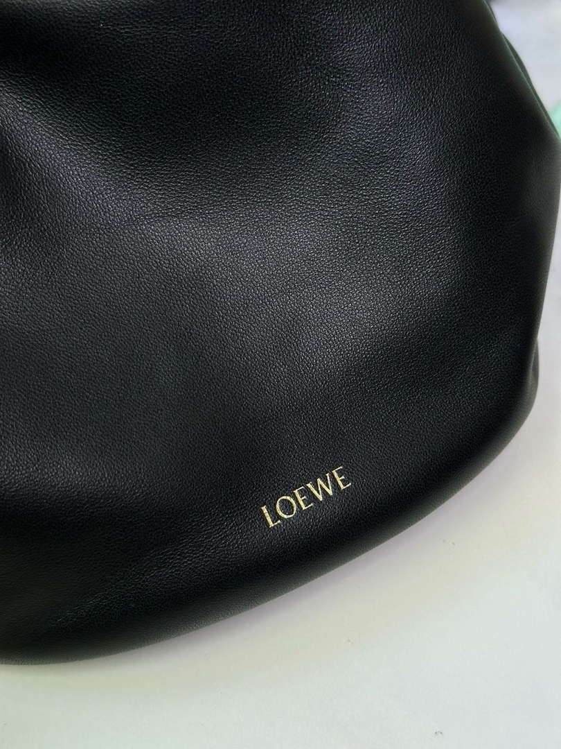 Loewe Flamenco Purse Bucket Bag L9002 in mellow nappa lambskin A411FPBX02 Black
