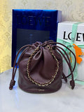 Loewe Flamenco Purse Bucket Bag L9003 in mellow nappa lambskin A411FPBX02 Wine Red