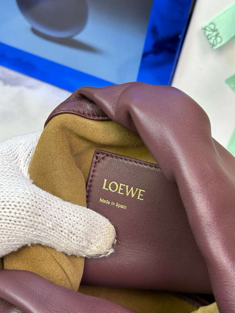 Loewe Flamenco Purse Bucket Bag L9003 in mellow nappa lambskin A411FPBX02 Wine Red