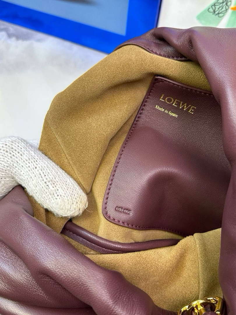 Loewe Flamenco Purse Bucket Bag L9003 in mellow nappa lambskin A411FPBX02 Wine Red