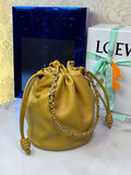 Loewe Flamenco Purse Bucket Bag L9004 in mellow nappa lambskin A411FPBX02 Desert Yellow