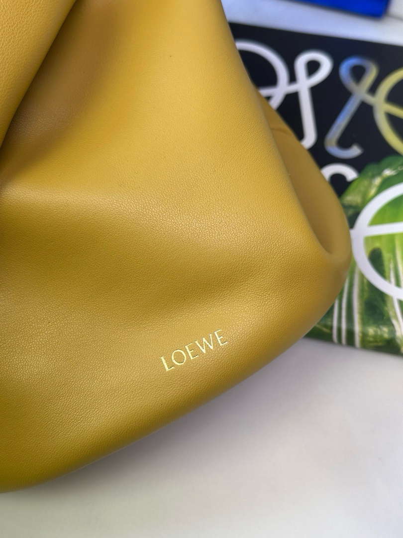 Loewe Flamenco Purse Bucket Bag L9004 in mellow nappa lambskin A411FPBX02 Desert Yellow