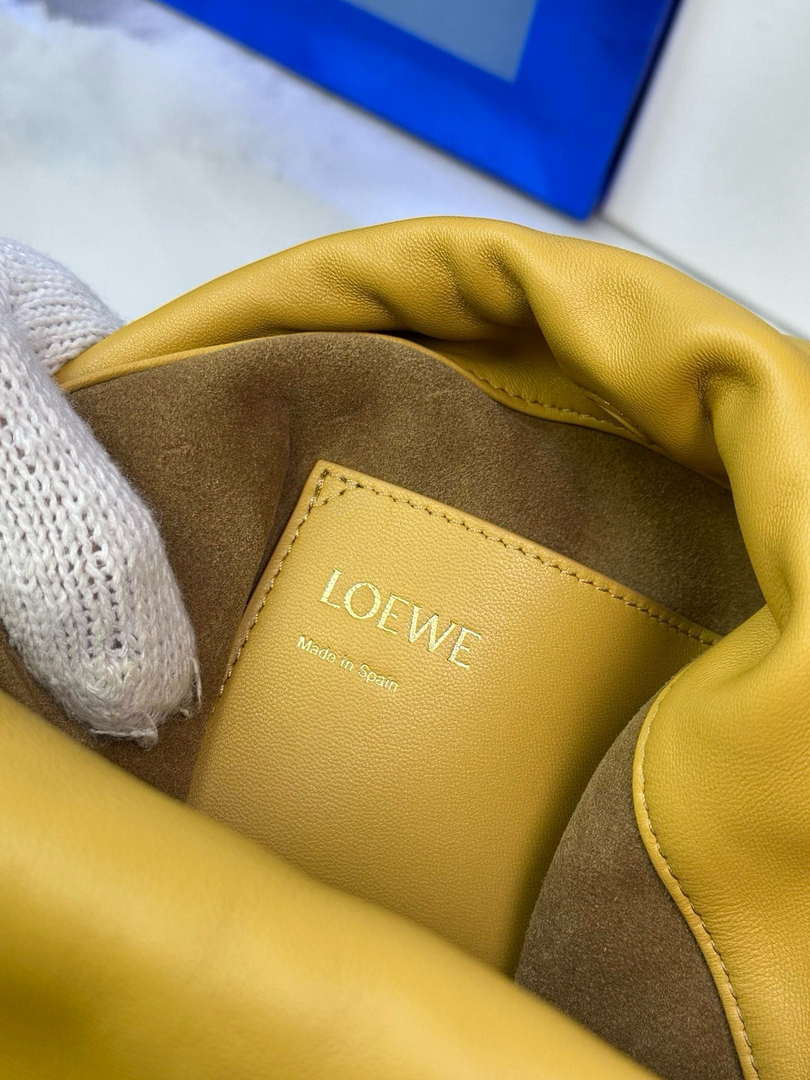 Loewe Flamenco Purse Bucket Bag L9004 in mellow nappa lambskin A411FPBX02 Desert Yellow