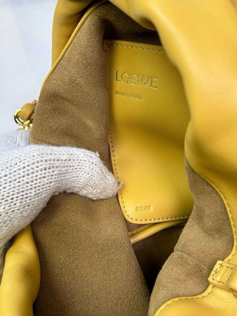 Loewe Flamenco Purse Bucket Bag L9004 in mellow nappa lambskin A411FPBX02 Desert Yellow