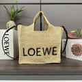 Loewe Medium LOEWE Font tote in raffia A685B61X05 Natural