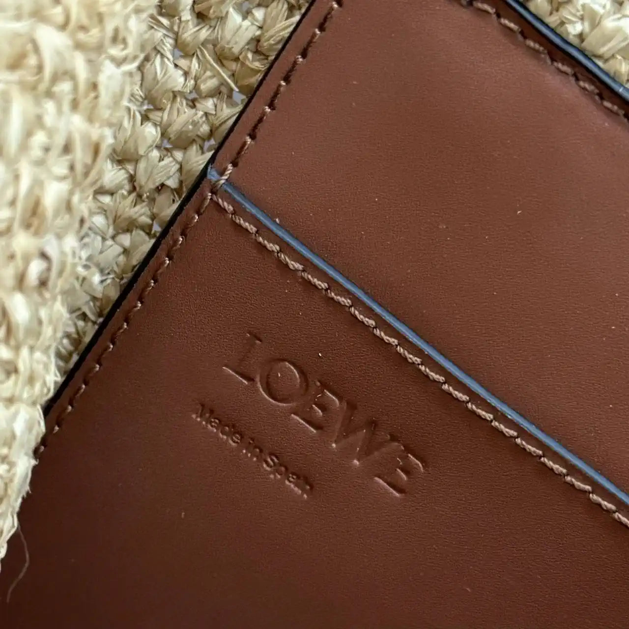 Loewe Medium LOEWE Font tote in raffia A685B61X05 Natural