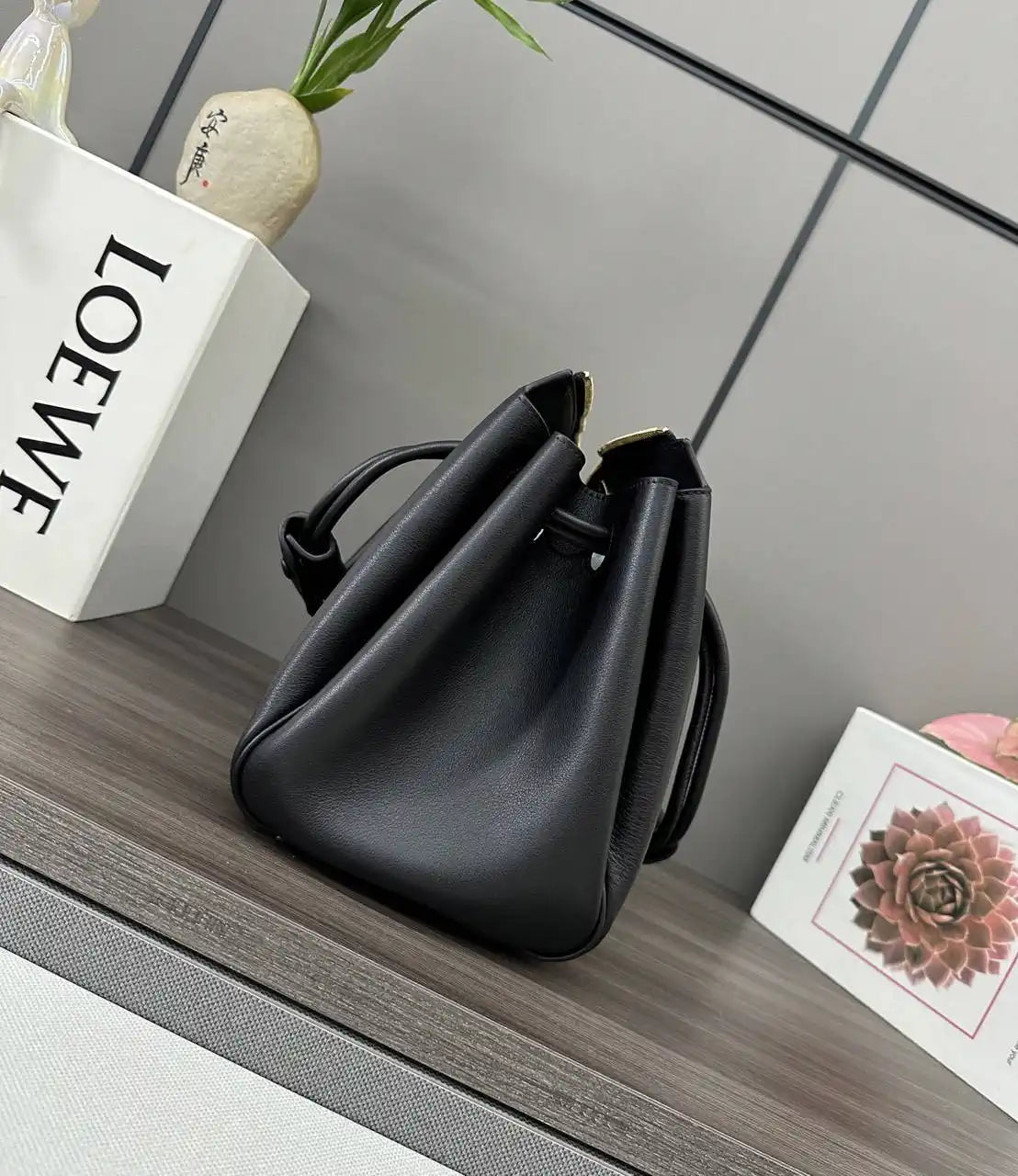 Loewe Medium Madrid bag in supple calfskin AANBAB1X01 Black
