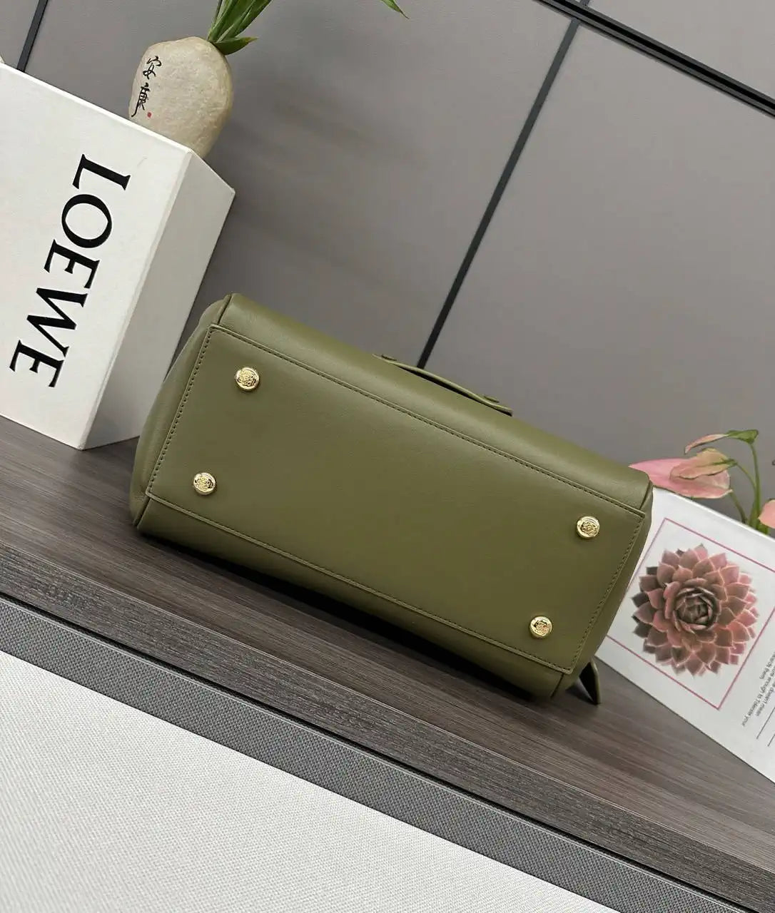 Loewe Medium Madrid bag in supple calfskin AANBAB1X01 Green