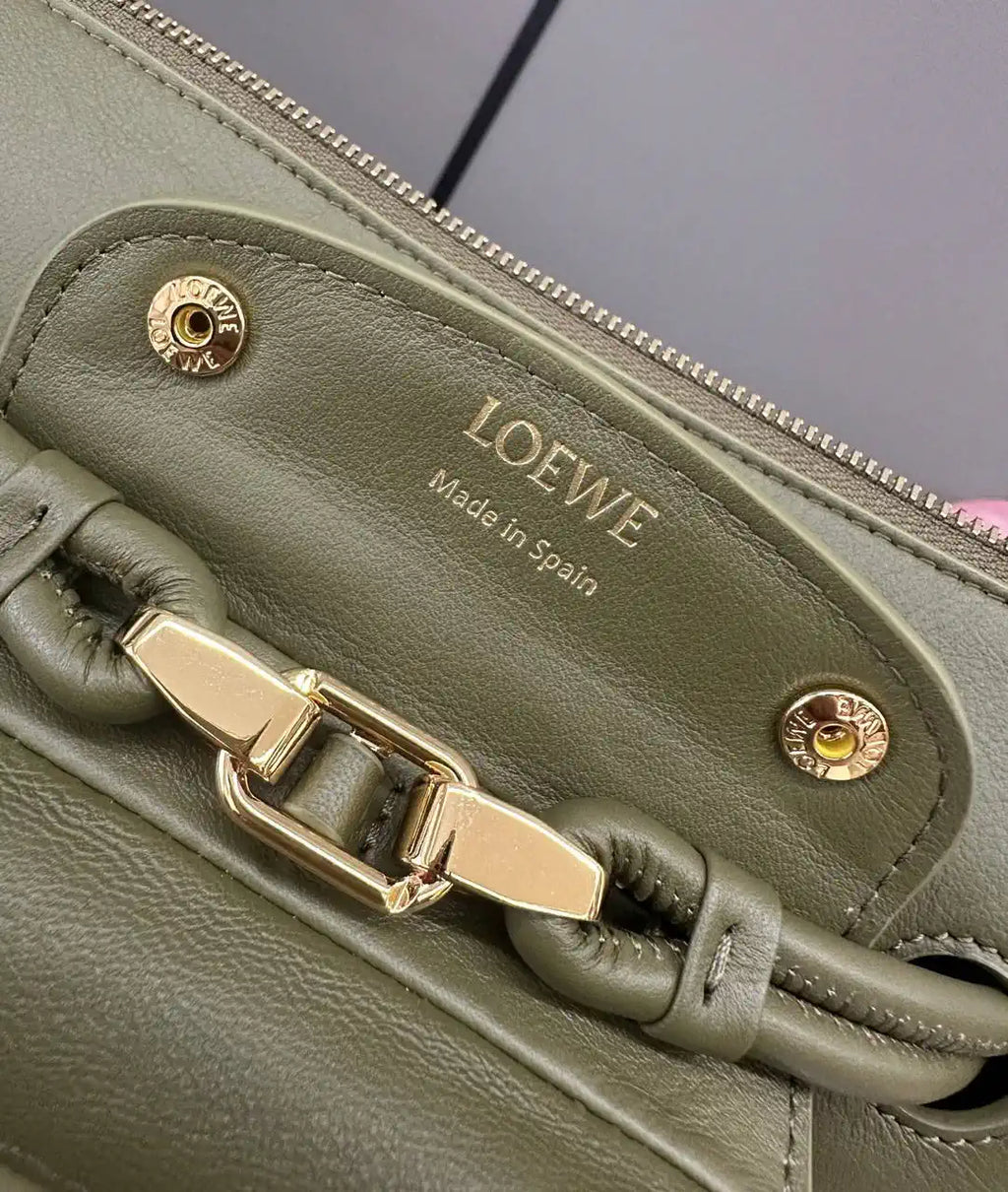 Loewe Medium Madrid bag in supple calfskin AANBAB1X01 Green