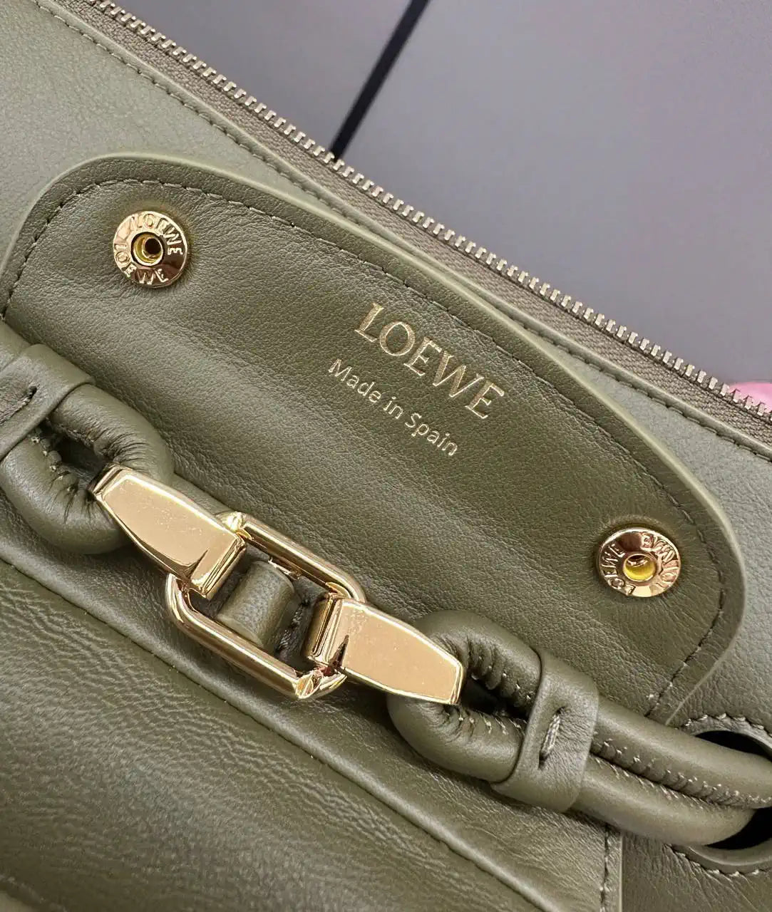 Loewe Medium Madrid bag in supple calfskin AANBAB1X01 Green