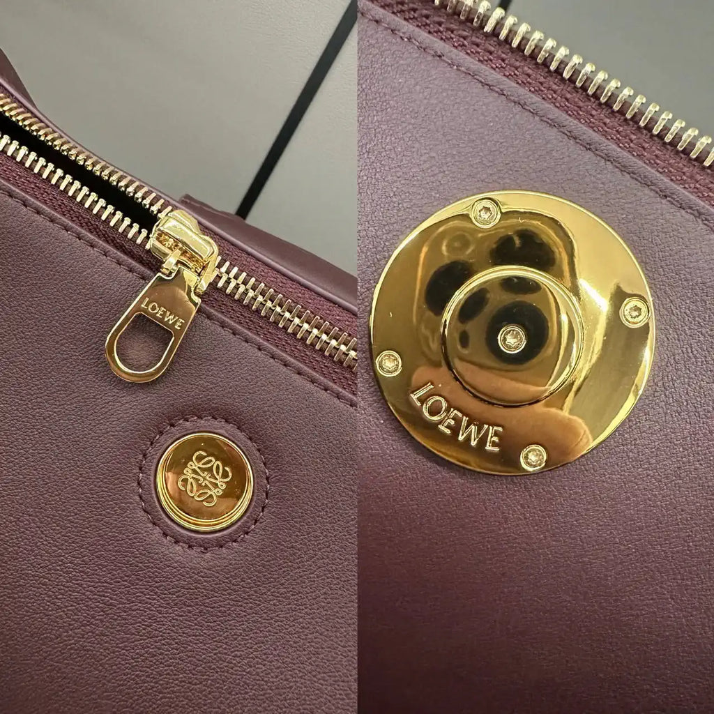 Loewe Medium Madrid bag in supple calfskin AANBAB1X01 Wine Red