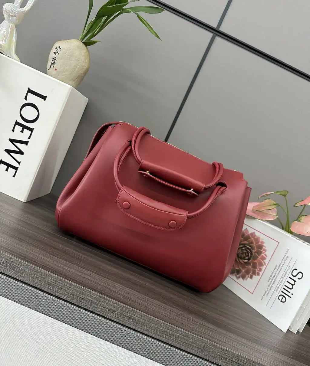 Loewe Medium Madrid bag in supple calfskin AANBAB1X01 Red
