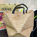 Loewe Medium Puzzle Fold tote in raffia Natural A779G50X08 - Default Title - View 1